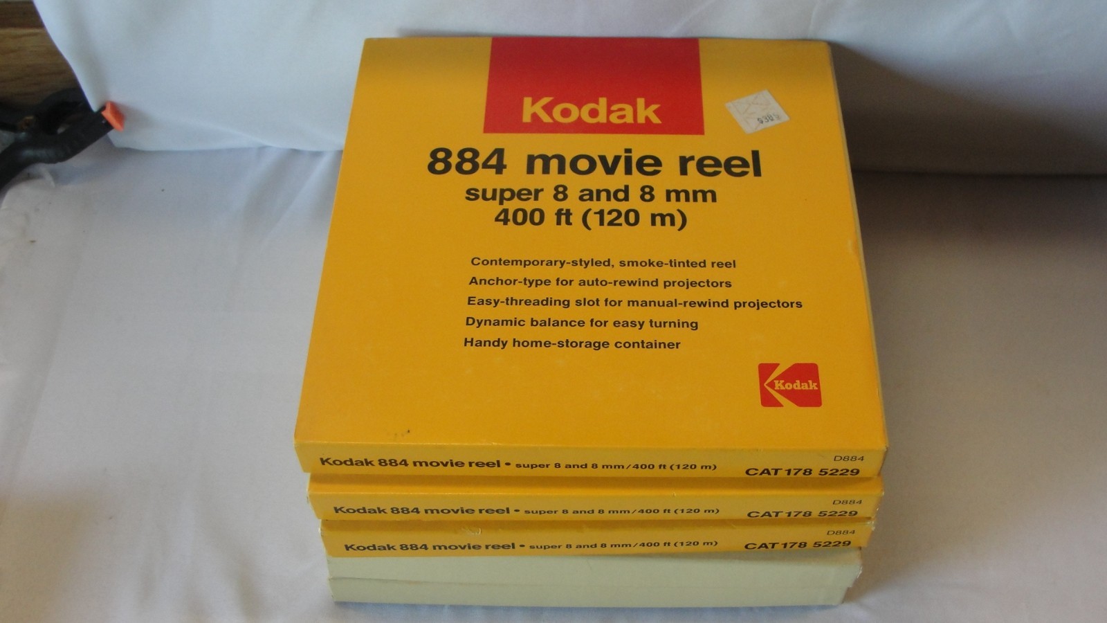 NEW LOT of 4 Kodak 884 Movie Reels Super 8 and 8mm 400ft mint & 1–200ft