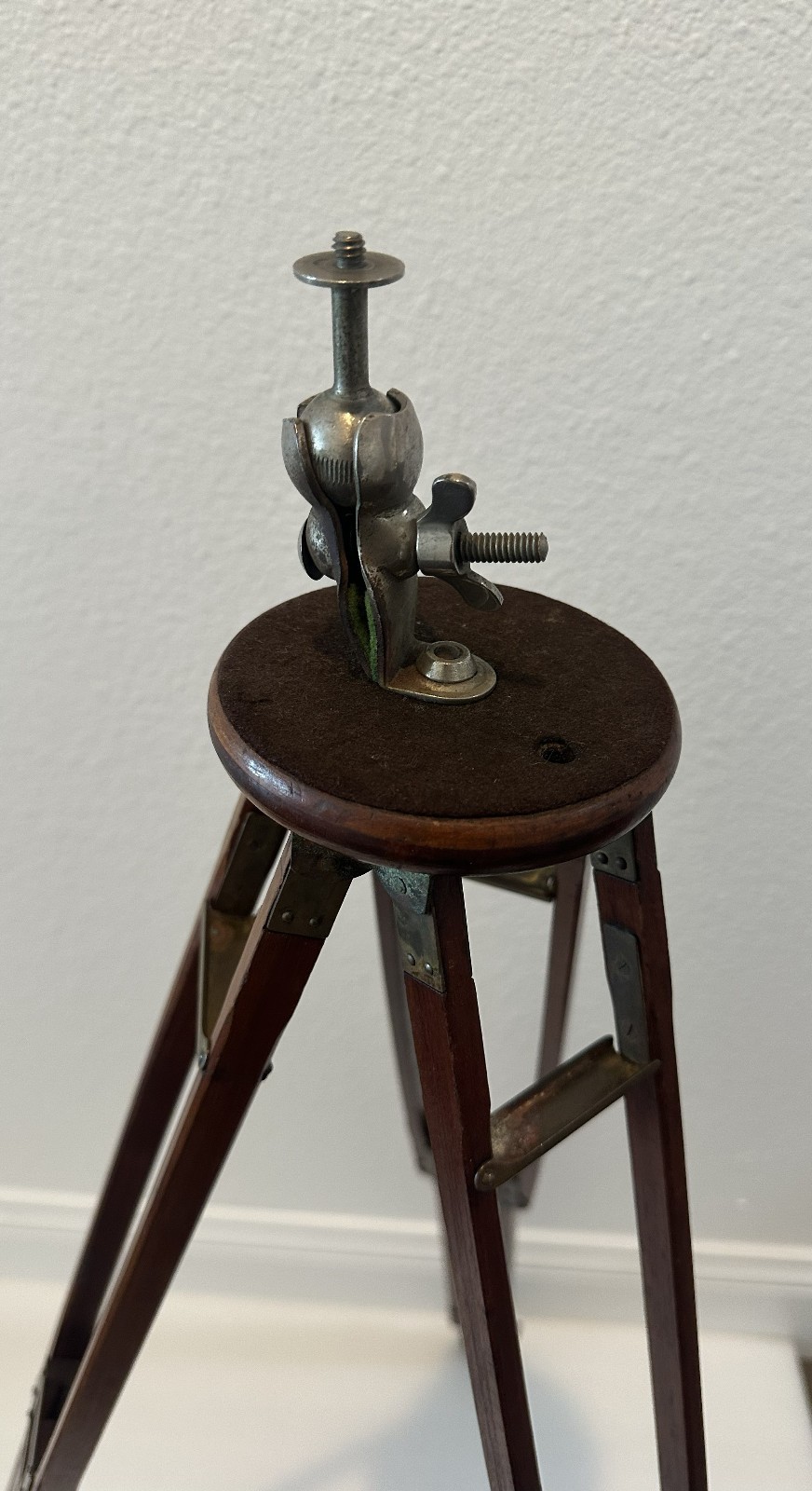 Antique Crown Tripod No. 1 Wood & Brass Folmer Graflex Corp Crown Rochester NY