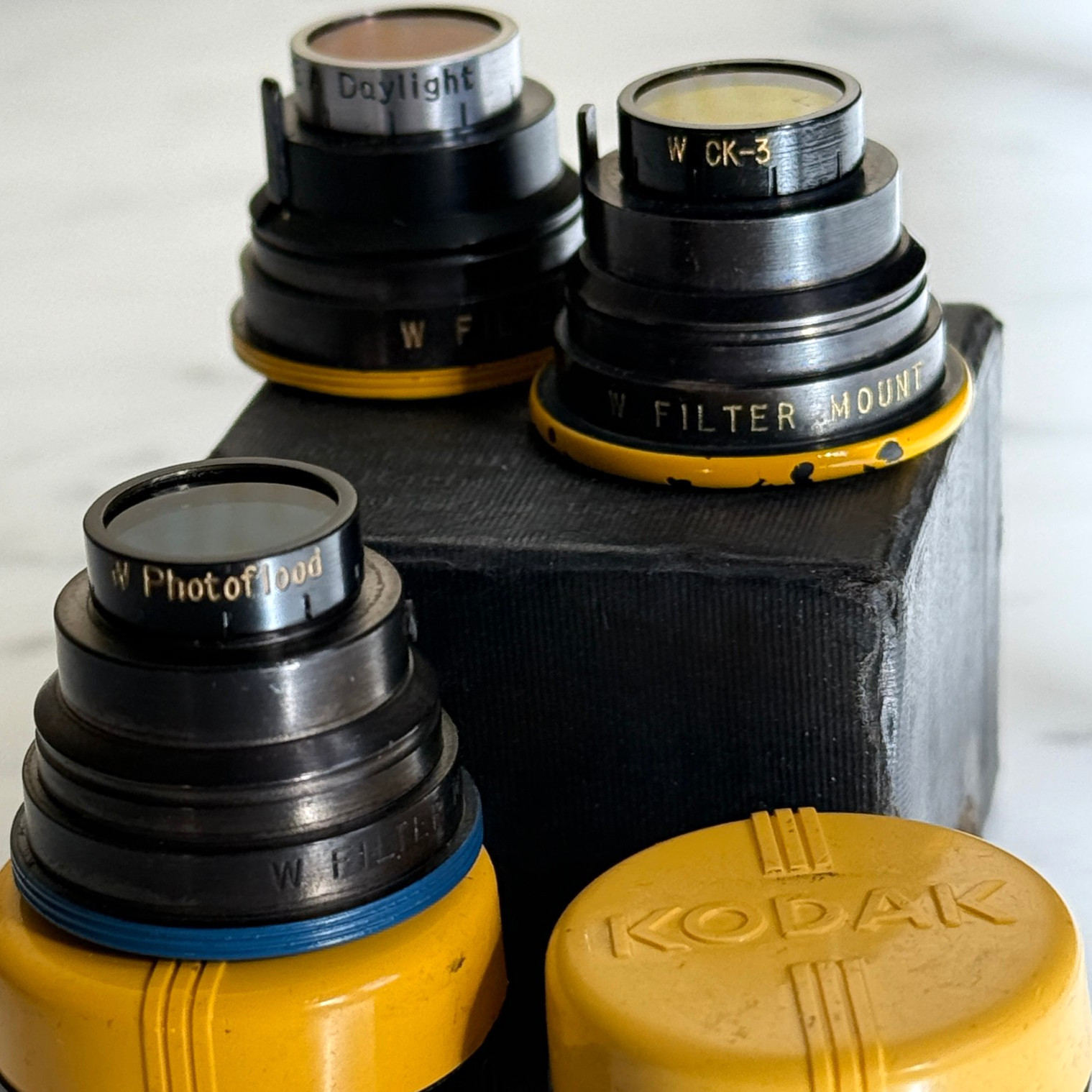 Vintage Kodak 16mm Cine Wratten Lens Filters – CK3, Daylight, & Photoflood w Box