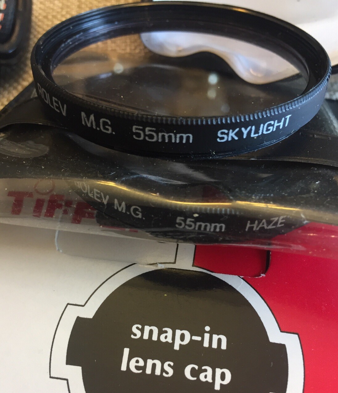 Lot 35mm camera accessories (18) Flash Straps Cap Tissue Brush FilmSafe Filters
