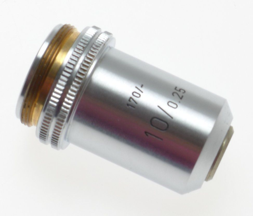 Leitz wetzlar 170/- 10/0.25 microscope objective lens very good used condition