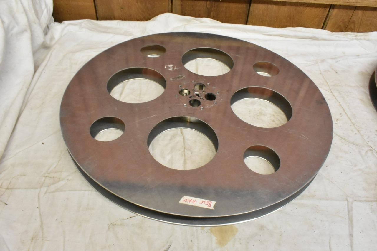 3 Vintage Rare Goldberg Bros 23″ 24″ 26″ Diameter 35mm Aluminum Movie Film Reels