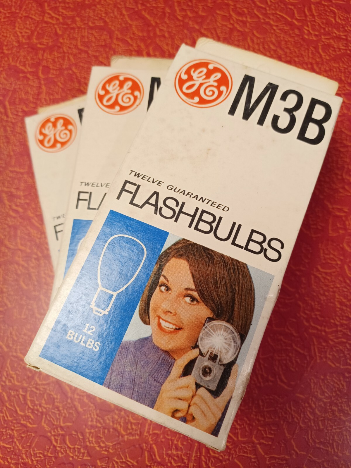 Vtg mid-century GE MB3 Flash Bulbs Lot of 3 Boxes 36 Flashes General Electric