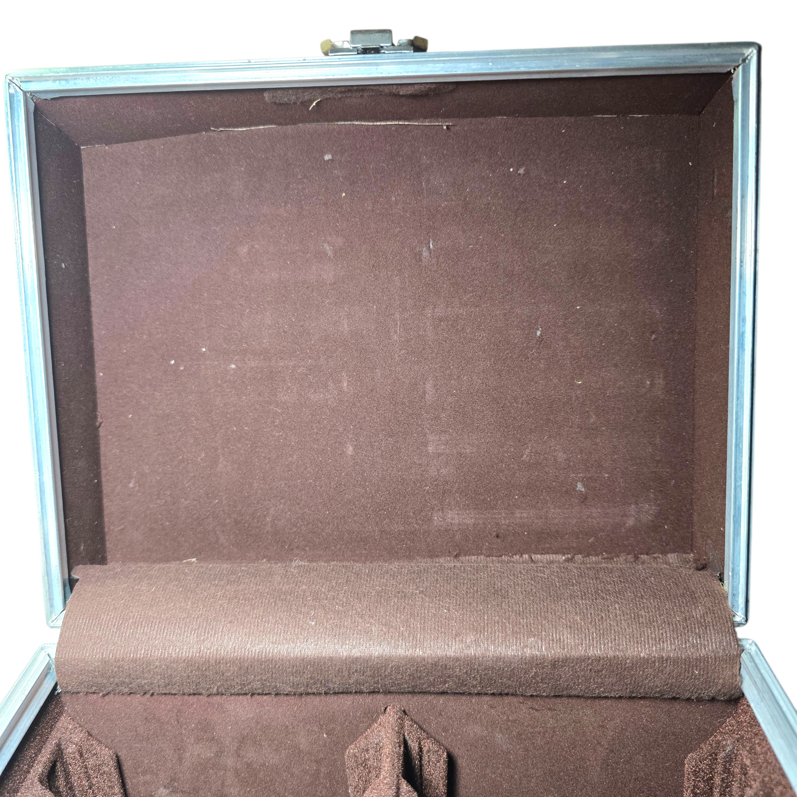 VTG Brown Vinyl Film Reel Storage Case w/ 12 Slots, Foam Inserts & Locking Clasp