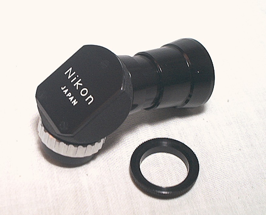 2 SUPER CLEAN NIKON F RIGHT ANGLE FINDERS : LARGE DR-3 & SMALL VERSION BOXED