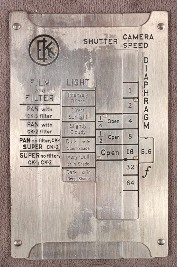 Vintage c 1933-35 CINE KODAK SPECIAL Exposure Scale Nickel Plated Metal … Rare