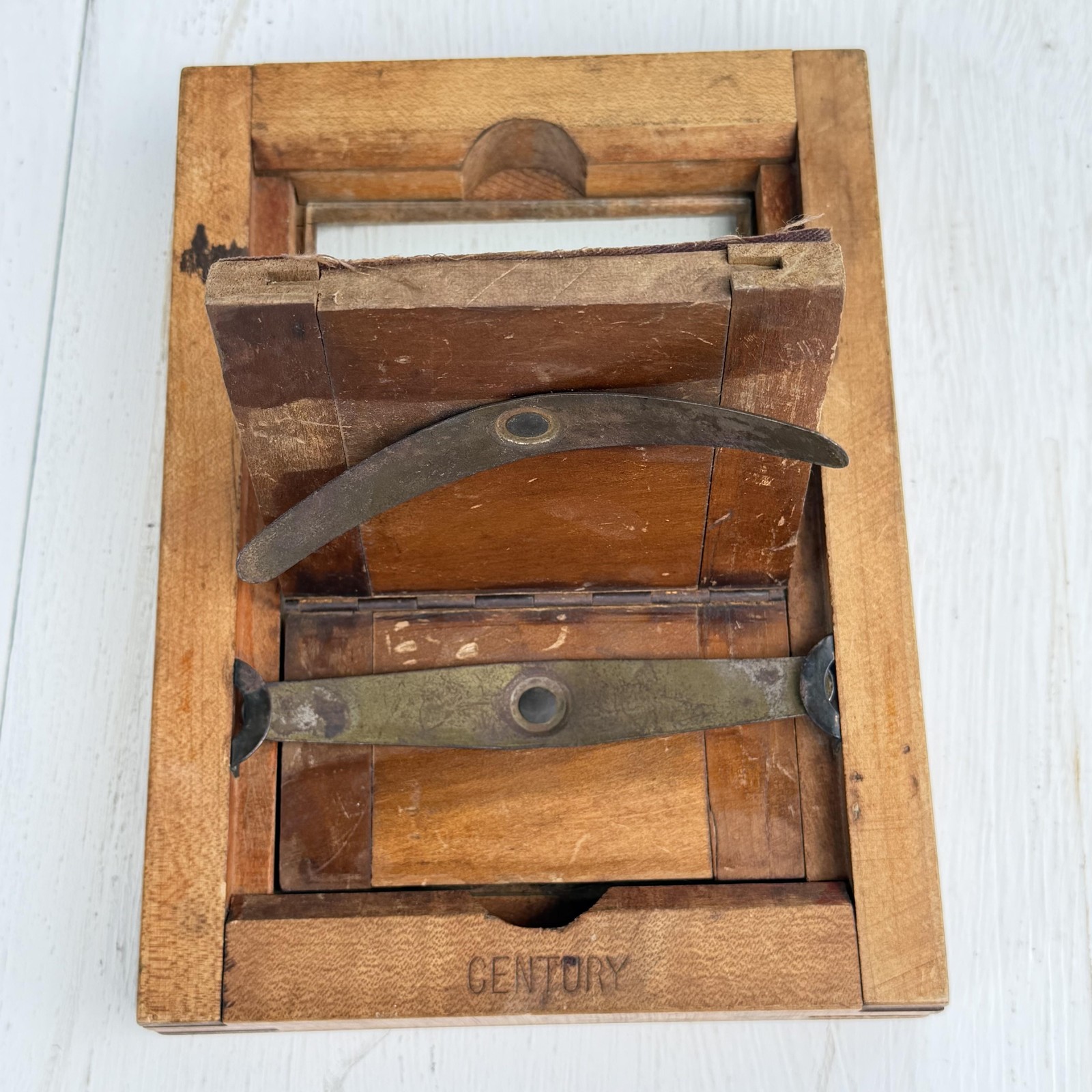 Antique Vintage Century Contact Printing Frame Darkroom Wooden Ground Glass USA