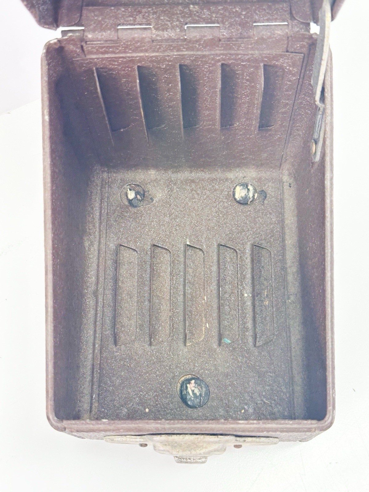 ORIGINAL KEY! Eagle Lock Company 8mm 6 Space Film Reel Holder Case Metal Vintage