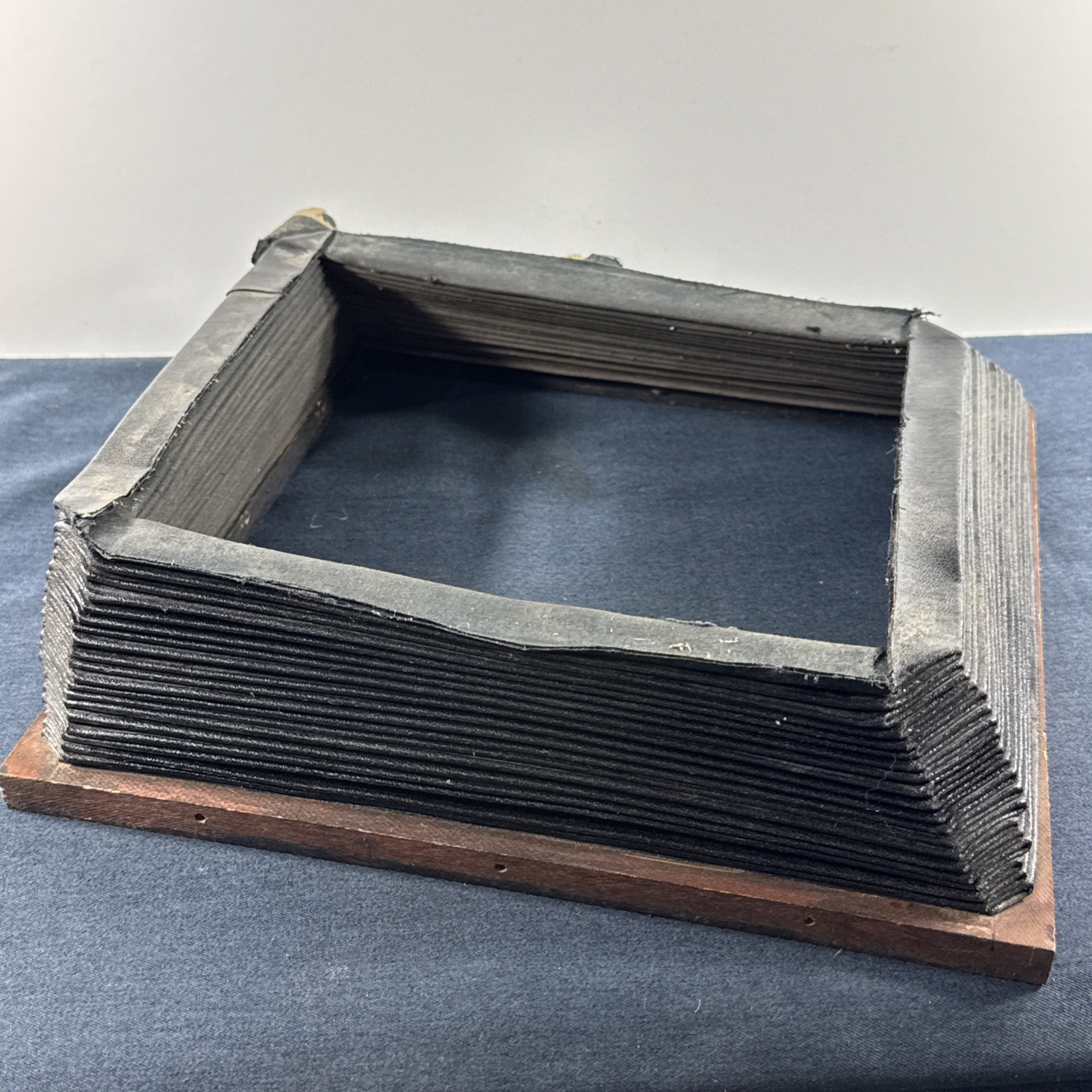 Vintage 19th Century Whole Plate Camera Leather Bellows Wood Frame – Part Repair