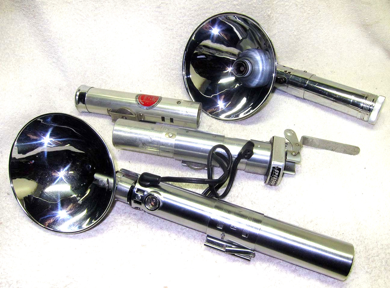 4 Vintage PRESS Camera FLASH Handle’s. Graflex,Heiland,etc. STAR WARS Lightsaber