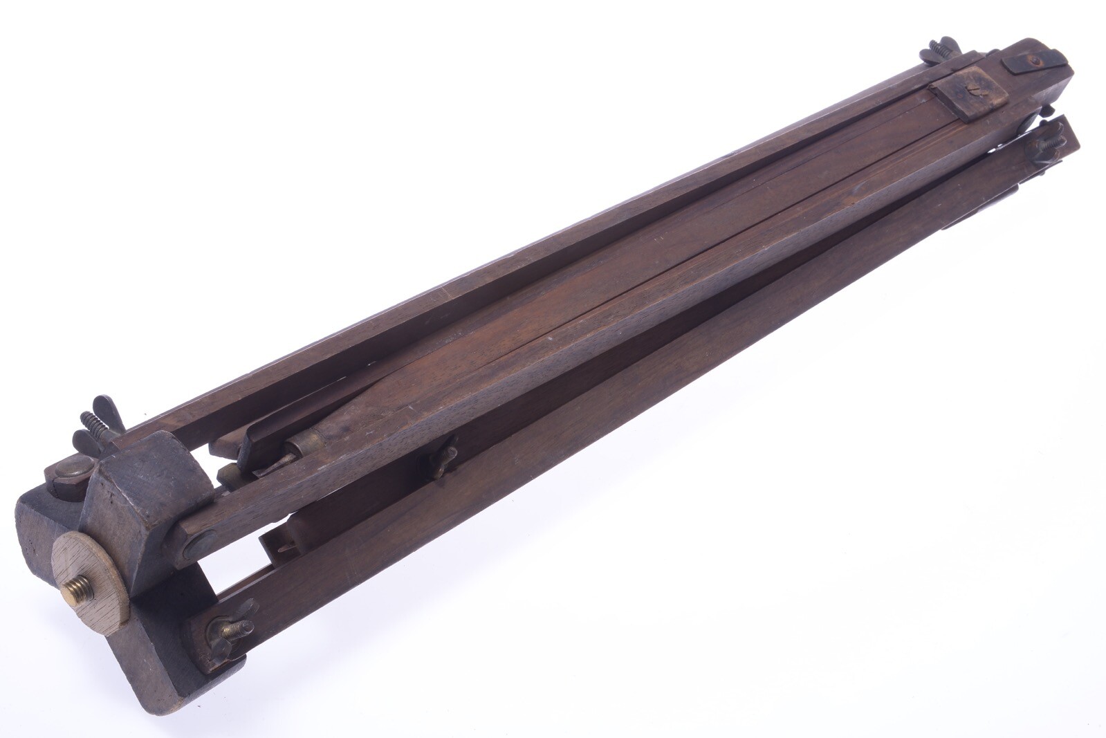 ✅ ANTIQUE WOOD TRIPOD 131CM 51.57″ GLASS FALLING PLATE LARGE FORMAT FIELD CAMERA