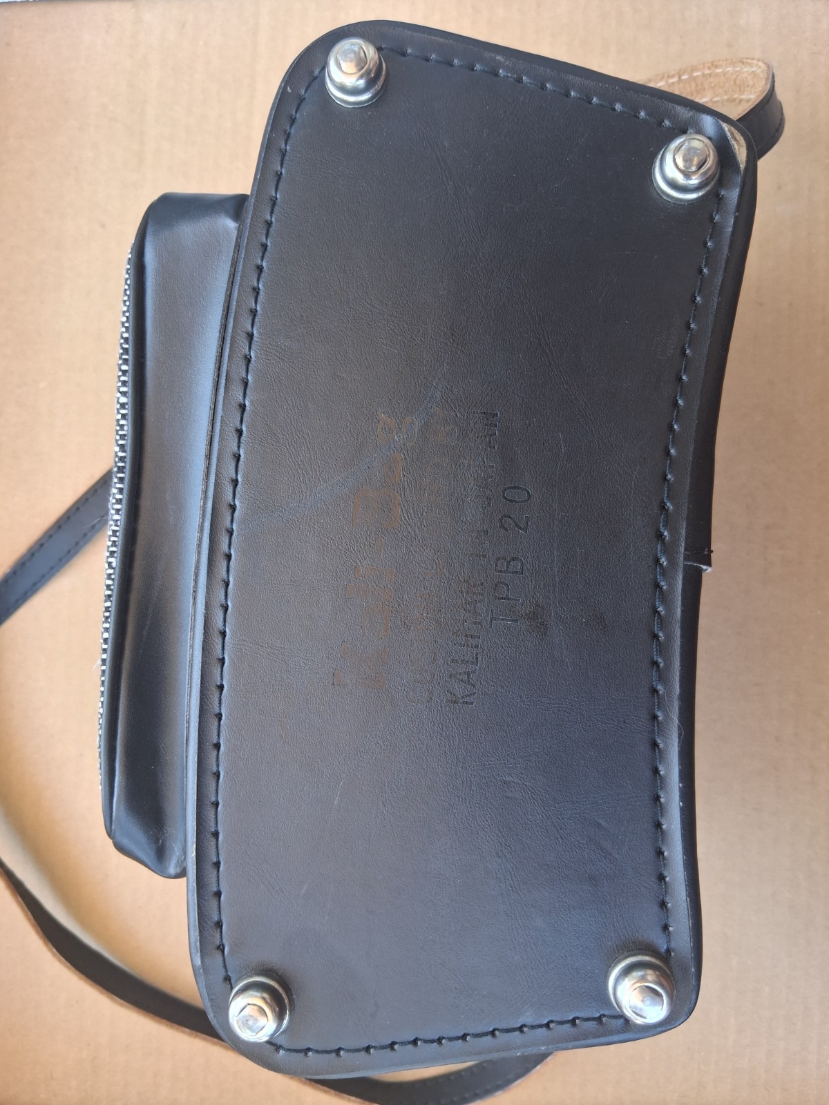 Kali Bag Camera Black Leather Tweed Case Bag Kalimar Japan Rare Vintage TPB20