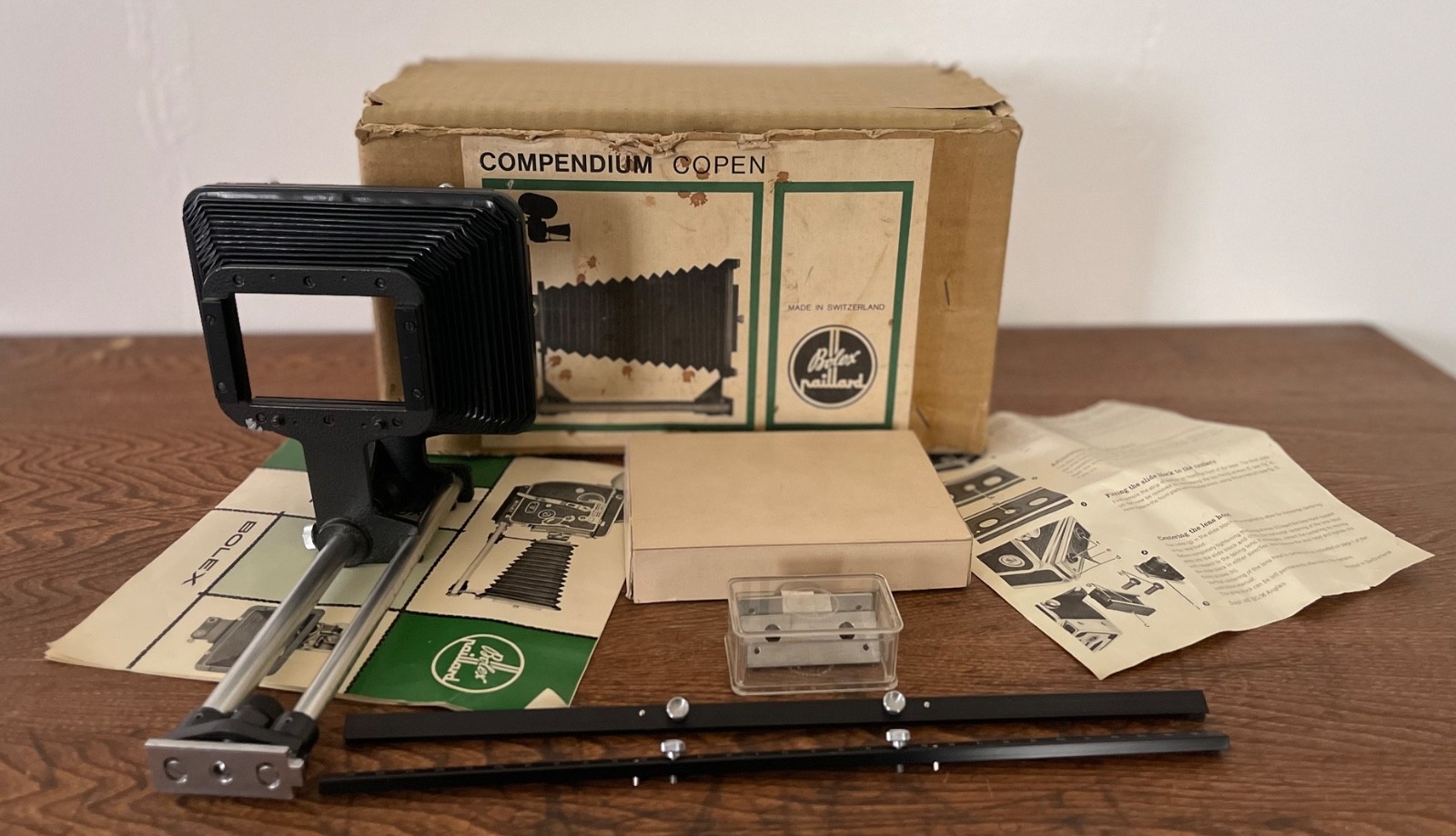 Vintage Rare BOLEX MATTE BOX 16mm Rx 3 Rex 4 Rex 5 & SBM W/Orig Masks Box & Acc
