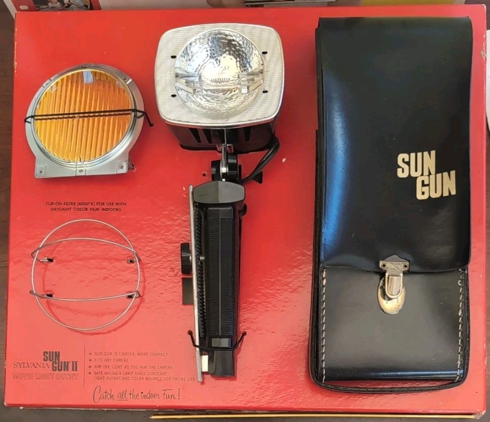 Vintage Sylvania Sun Gun II Movie Light Complete Set/ Movie Light Outfit