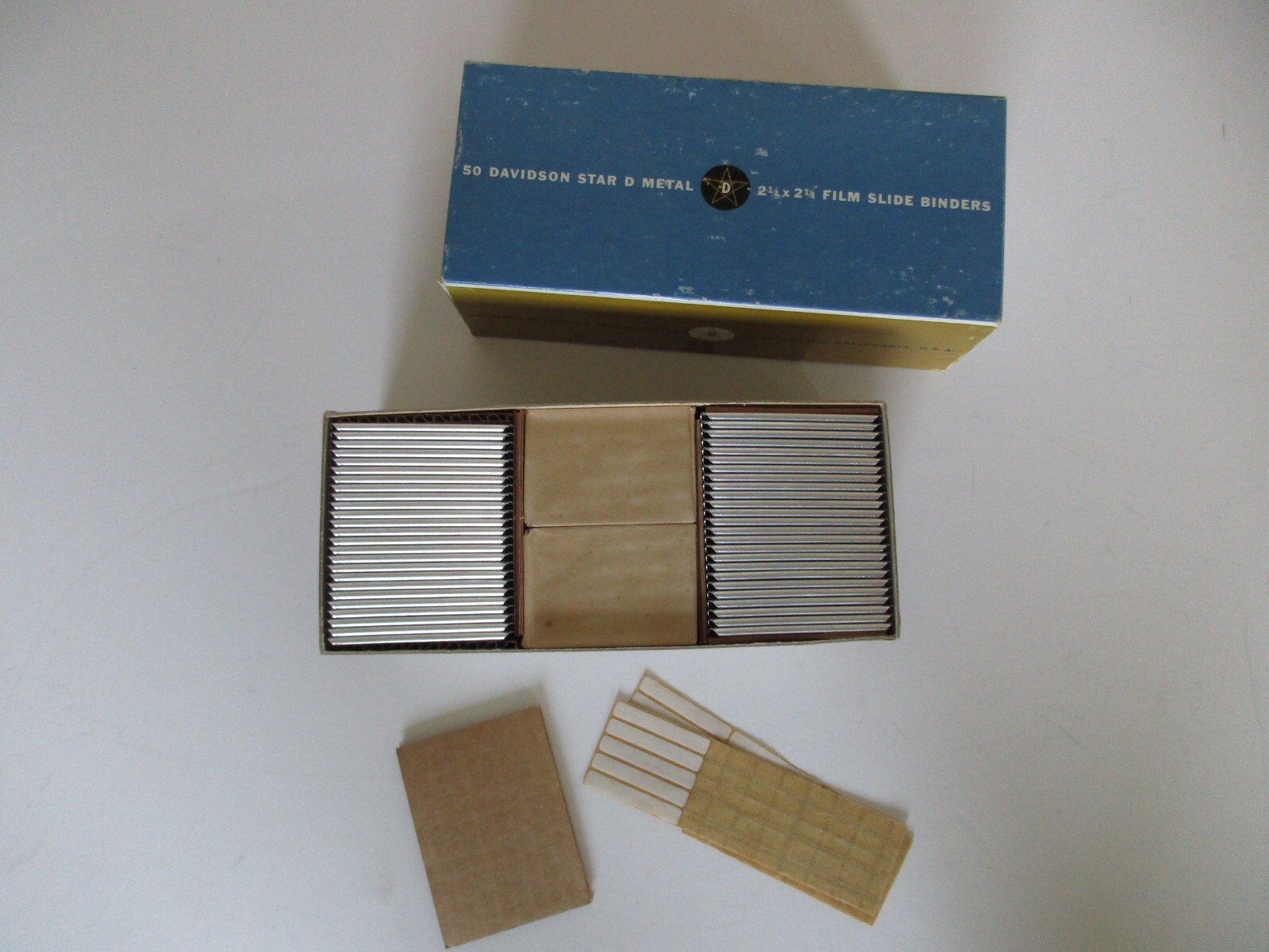 Vintage 50 Davidson Star D Metal 2-1/4 x 2-1/4 Film Slide Binders