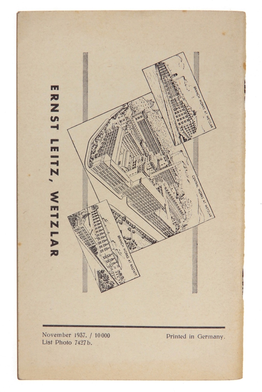 Leica III Model F Lens Tables E.Leitz,Wetzlar and London 1937