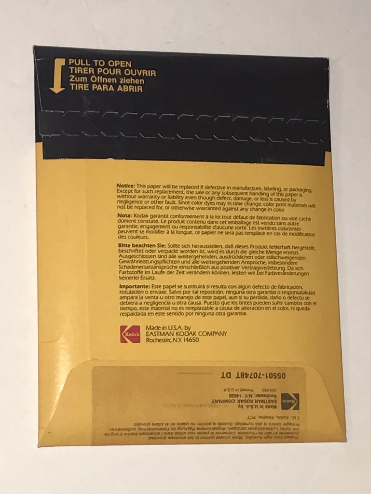 Kodak Ektaflex PCT Paper 5 1/8″ x 7 1/4″ – 25 Sheets – One Package Still Sealed