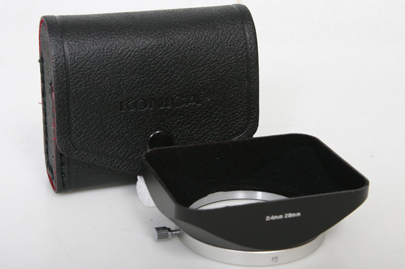 Konica 24mm 28mm Metal Lens Shade hood with Case for AR