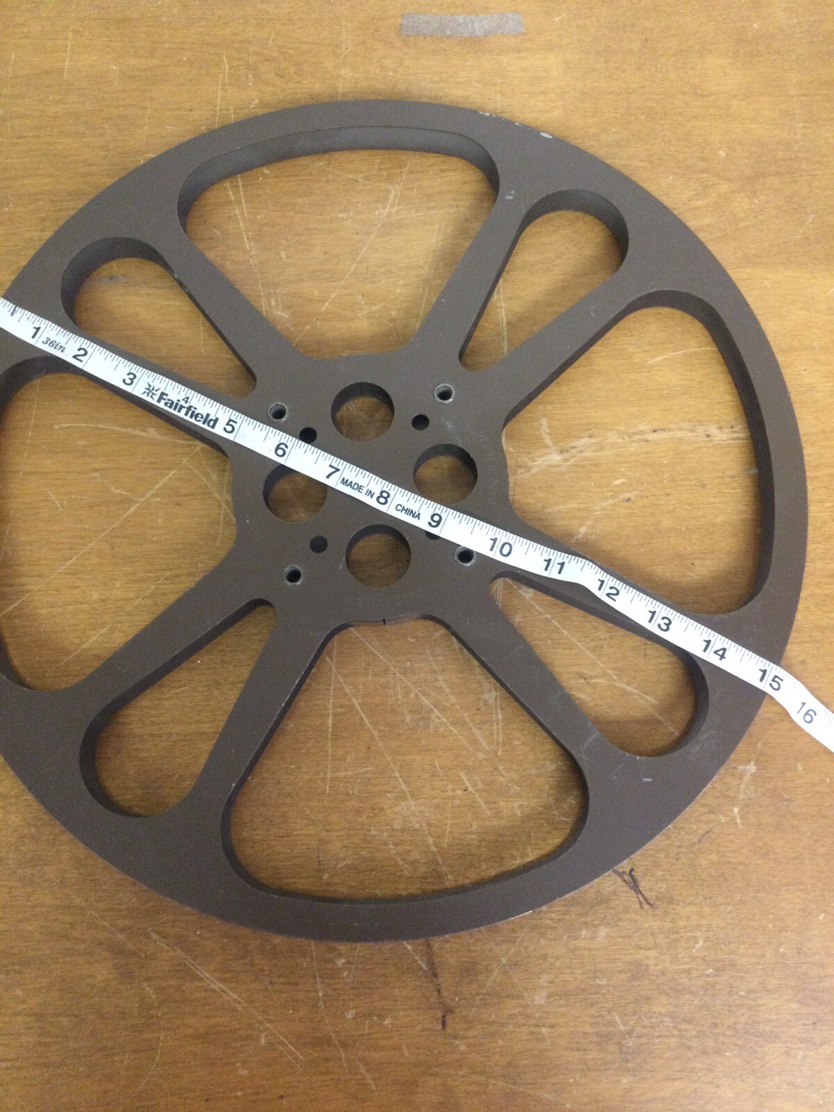 Vintage 50 Min. Metal Film Take Up Reel 15”Dia Goldberg Bros USA / 2 Plastic