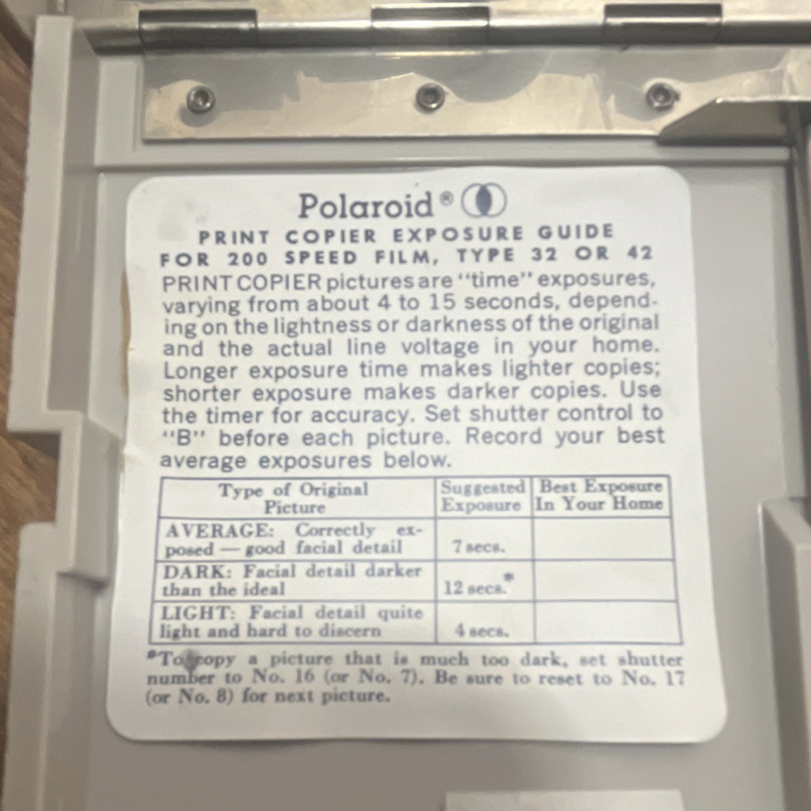 Polaroid 240 Print Copier for Land Cameras Using Type 40 Series Film