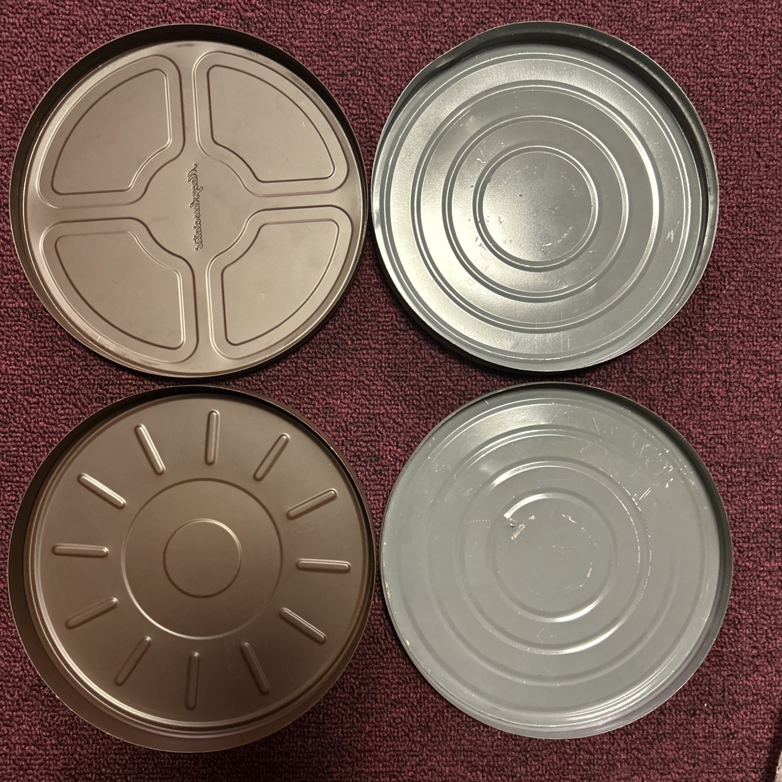 Lot of 2 EMPTY/No Reel Vintage Film Canisters: 2 Metal