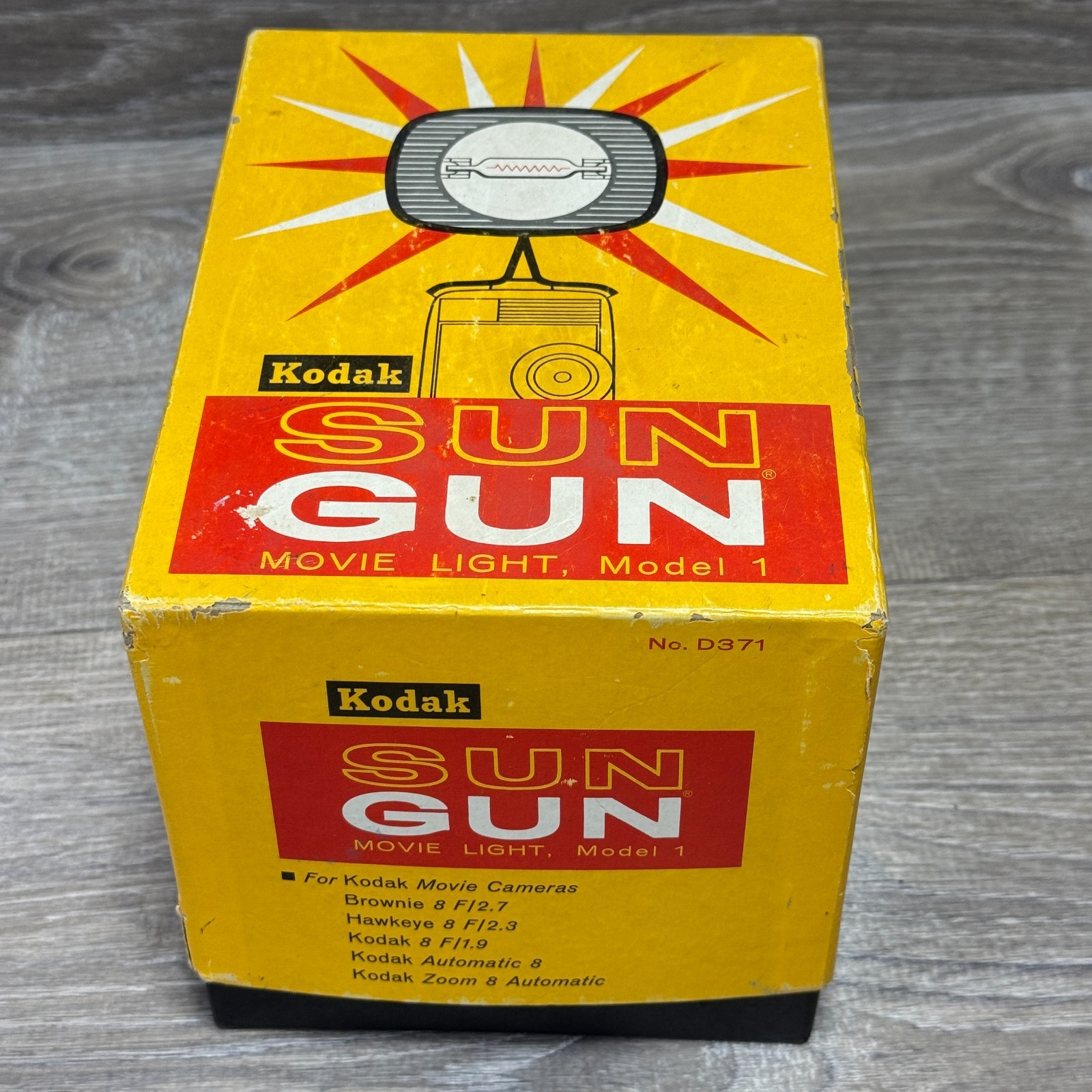 Vintage Kodak Sun Gun Movie Light Model 1 #D371 w/ Box for Brownie & Hawkeye 8mm