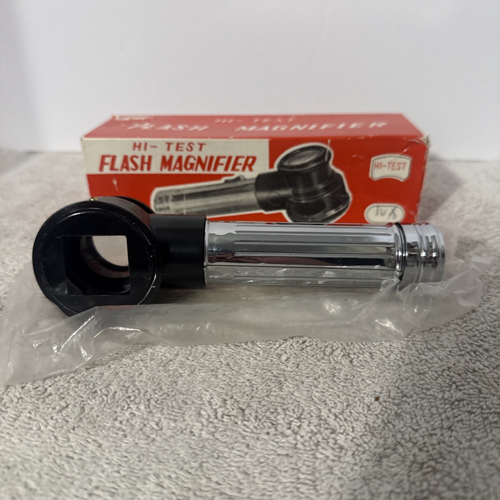 Vintage Hi-Test Flash Magnifier Loupe Viewer w/ Box Camera Photo Tool