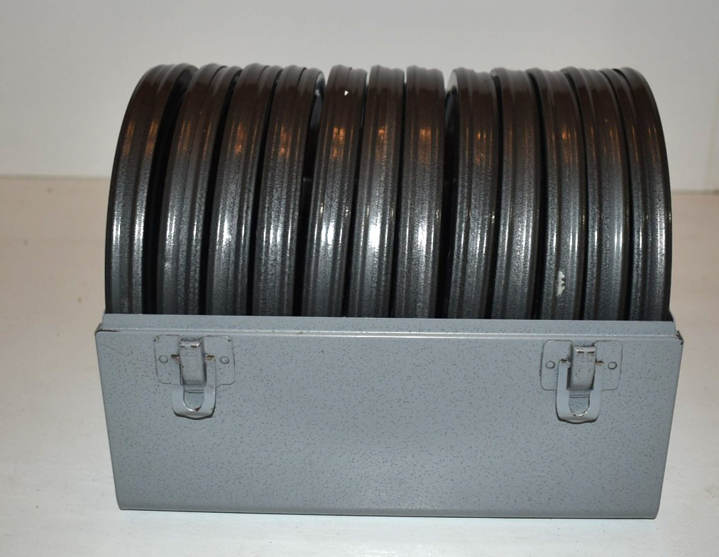 LOT OF 12 Super8 8MM HOME MOVIES 5″ CANISTERS ALL FULL With CARRYING CASE WOW!