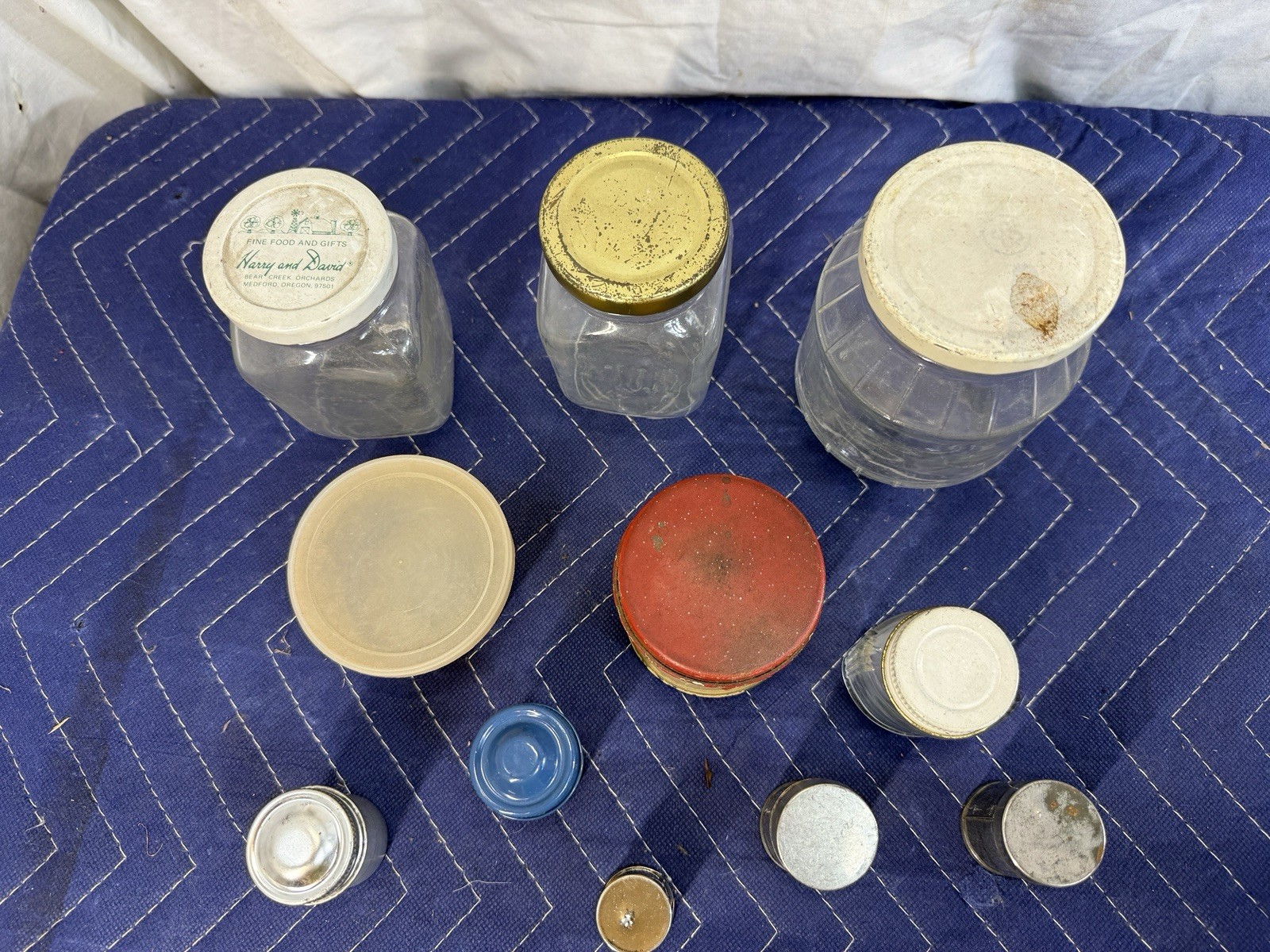 Kitchen Spice Tin Canister Lot Glass Jars Harry David Kodak Can Yellow