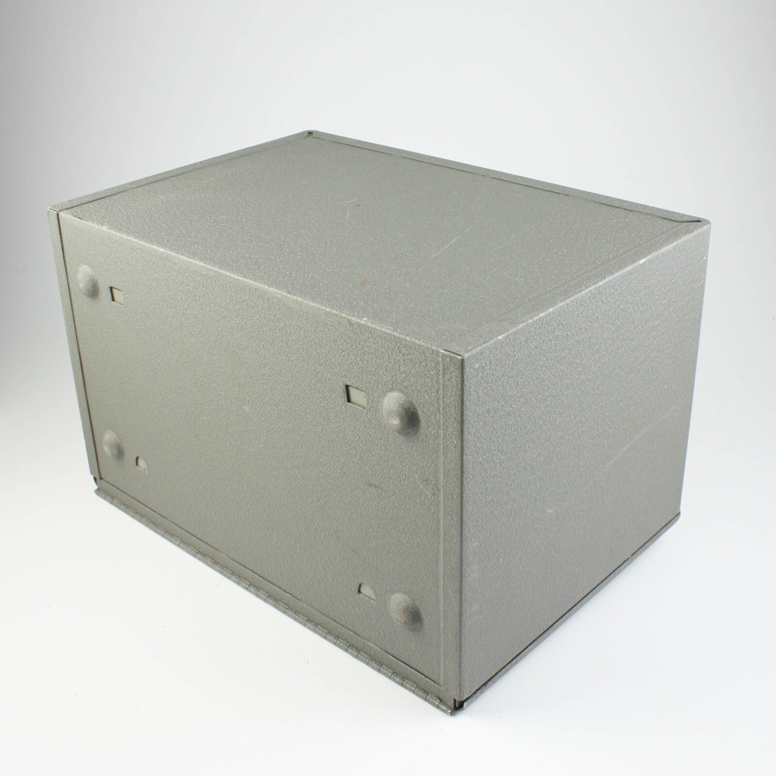Brumberger – Gray Metal – 8mm Movie Film Storage – Vintage Case for 12 5″ Reels