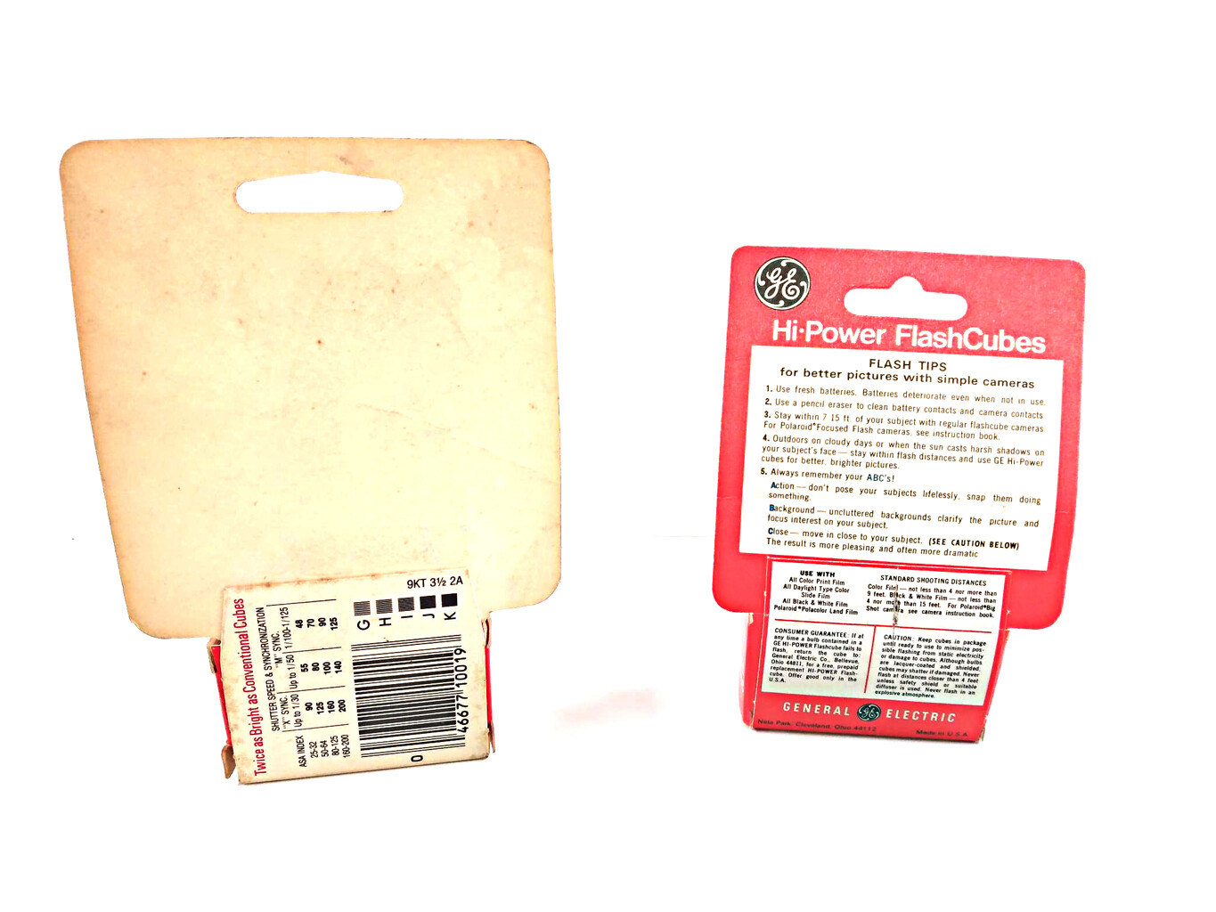 GE Hi-Power Flash Cubes 23 /2 Cube Packages for Polaroid cameras