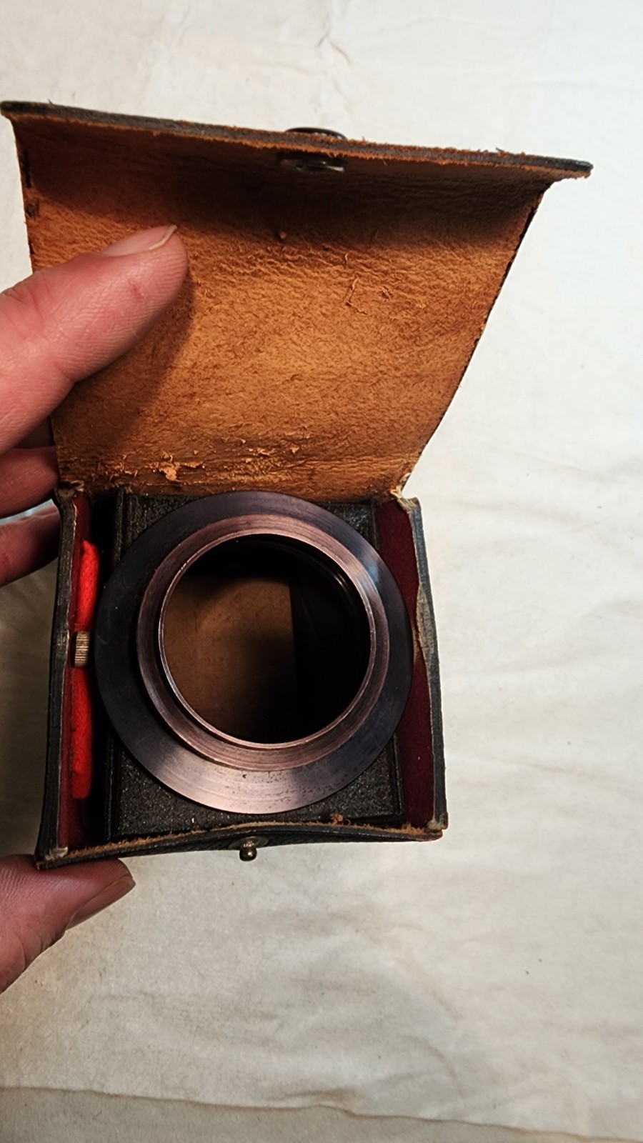 Vintage Spiratone Mirrotach Mirror Screw Mount Made in Japan, with leather case