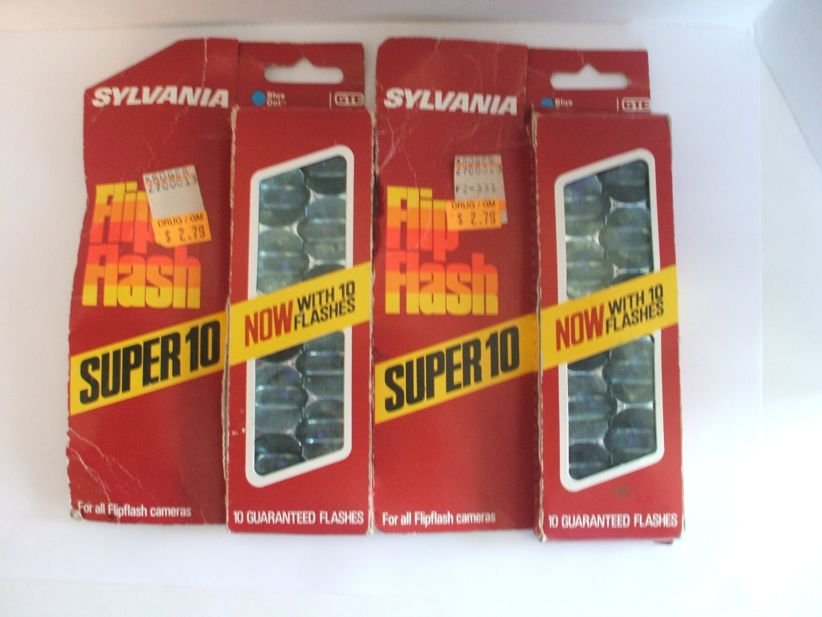 Sylvania Flip Flash Super 10 Flash Bar, Blue Dot, 10 flashes per pack, Lot of 2