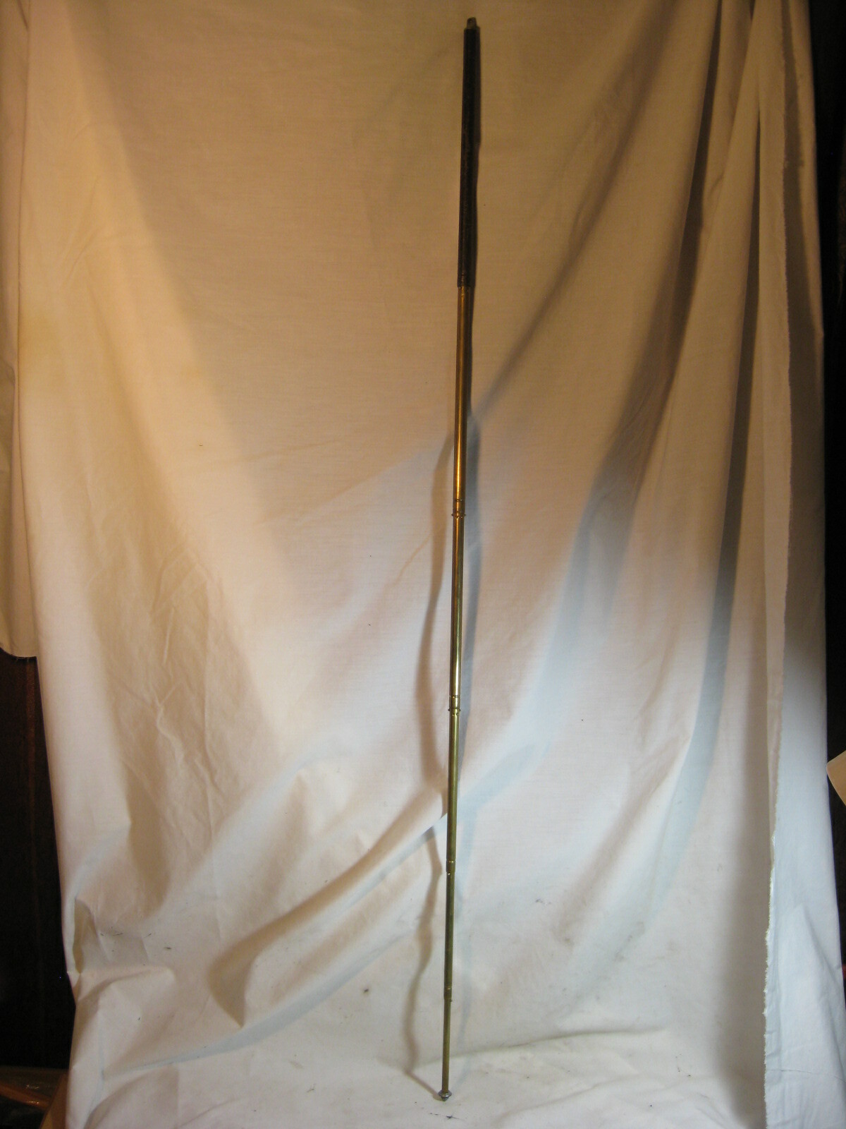 single antique vintage telescoping brass rod 12″- 46 shaft stick tripod leg part