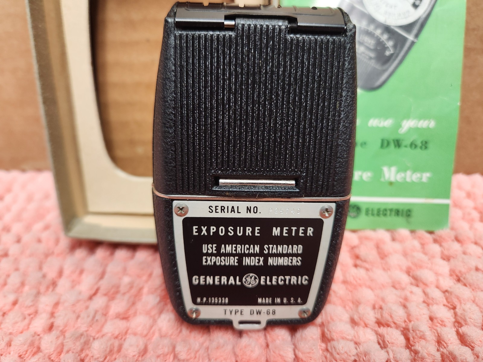 VTG General Electric Exposure Meter Light Type DW-68 w/ Manual GE DW-68 Meter