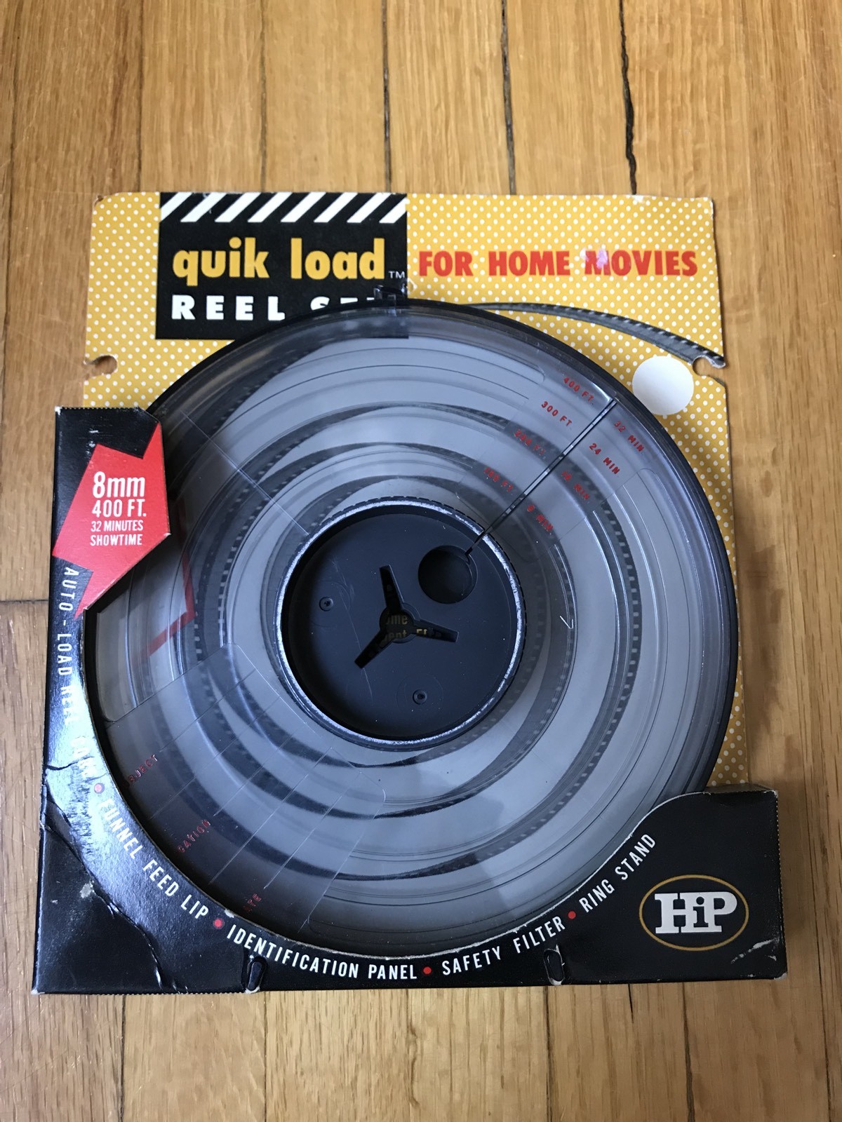 New Vintage HiP Quik Load Reel Set For Home Movies 8mm 400’ 32 Minutes Unopened