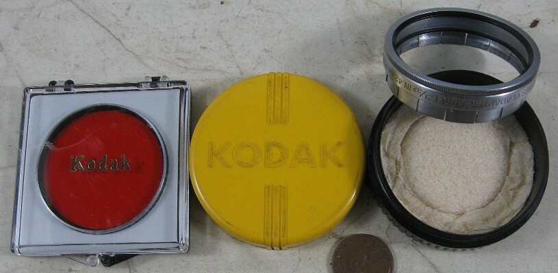 2 Vintage Lens Kodak Series VI Wratten Filter A & Adapter Ring 1 21/32 42mm
