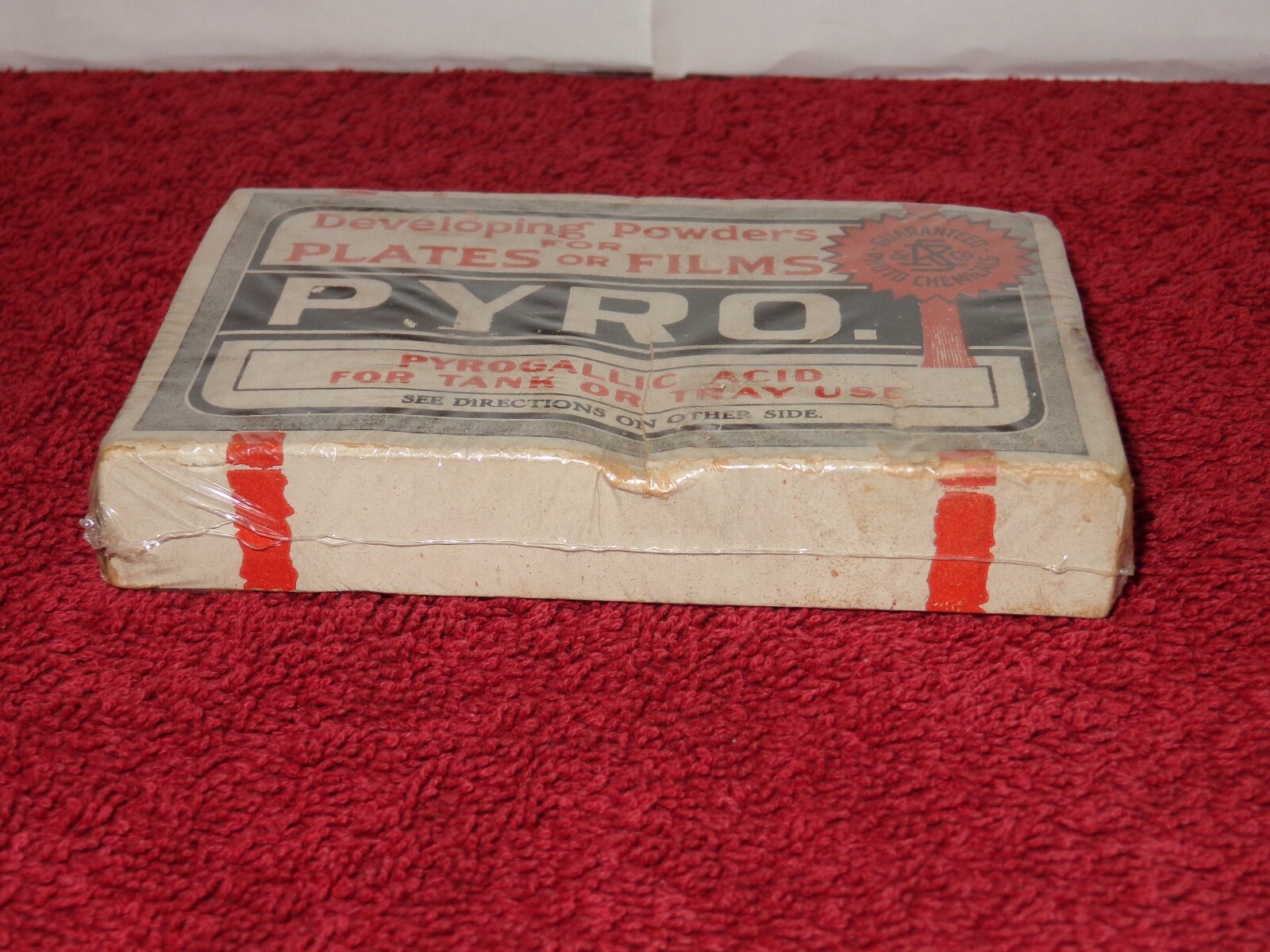 ANTIQUE 1910 PYRO NOS FILM DEVELOPING POWDER FOR A CAMERA! SEALED 115 YRS OLD B5