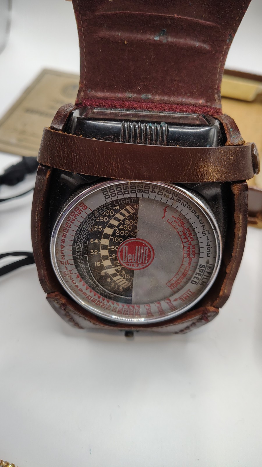 Vintage DeJur Critic Model 40 Exposure Meter Tested Working w/ Original Box Case