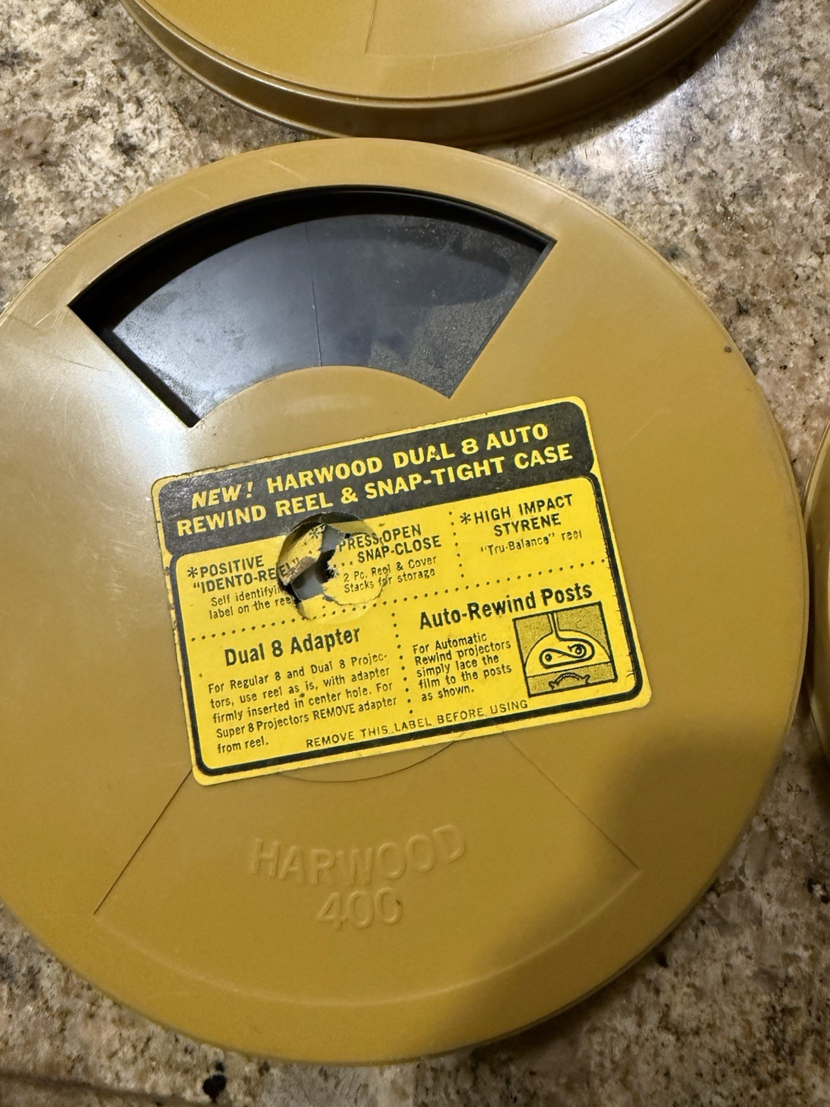 Lot of 4 Vintage Kamero 400ft 8mm Film Reel Storage Cases – Empty No Film