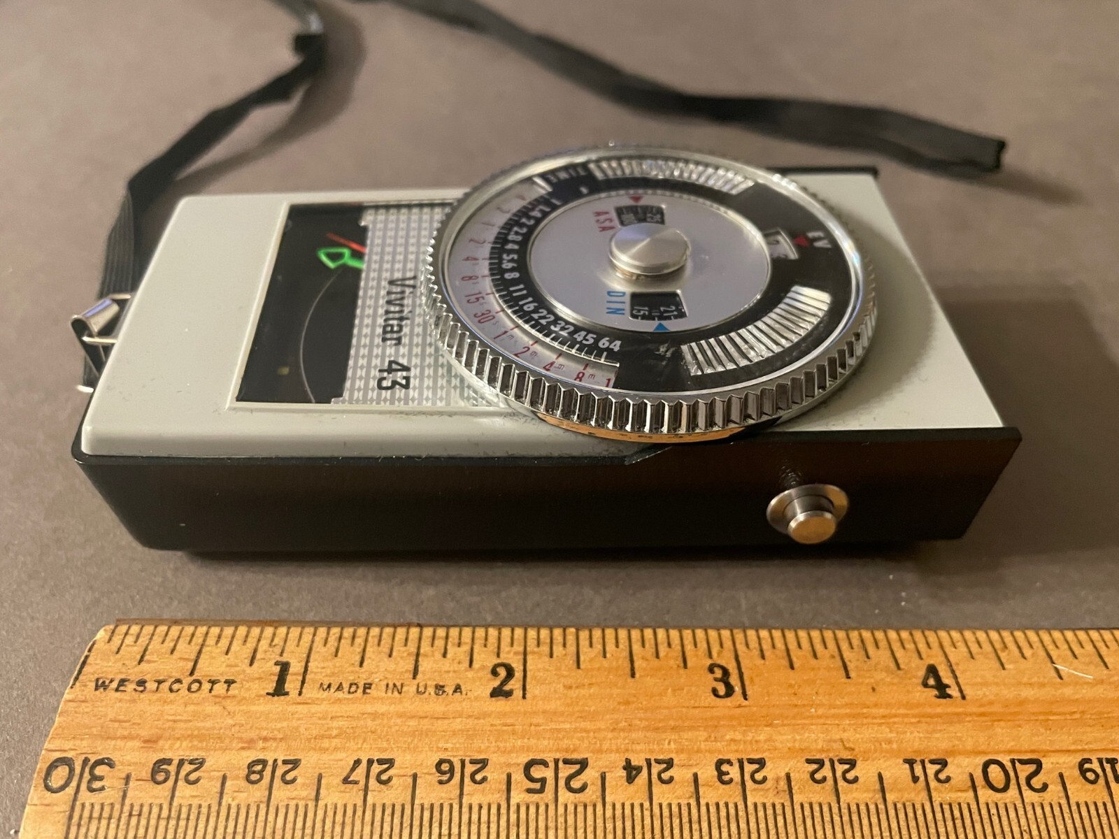 VINTAGE VIVITAR MODEL 43 CDS LIGHT EXPOSURE METER WITH CASE & BOX (NO MANUAL)