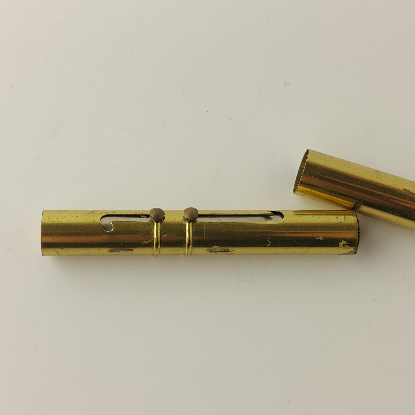 Vintage Retractable Double Ended Brass Camera Lens Brush and Polisher #5856