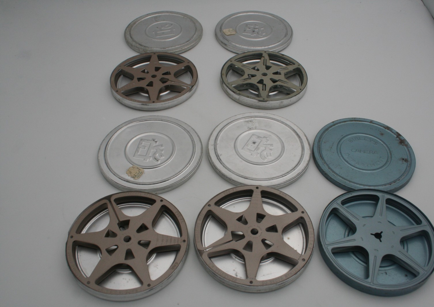 Vintage Film 200 Foot Reels With Tins Kodak Sibley Metal