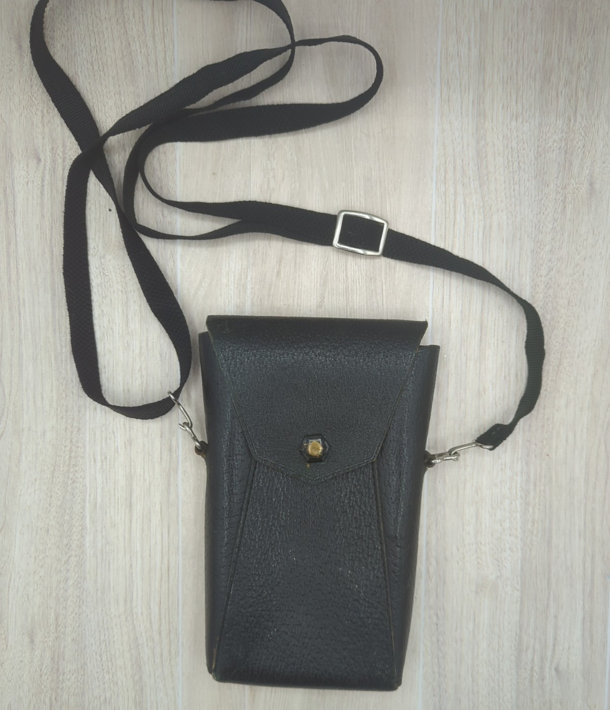 Antique Kodak Camera Bag Black Leather 7″ Long