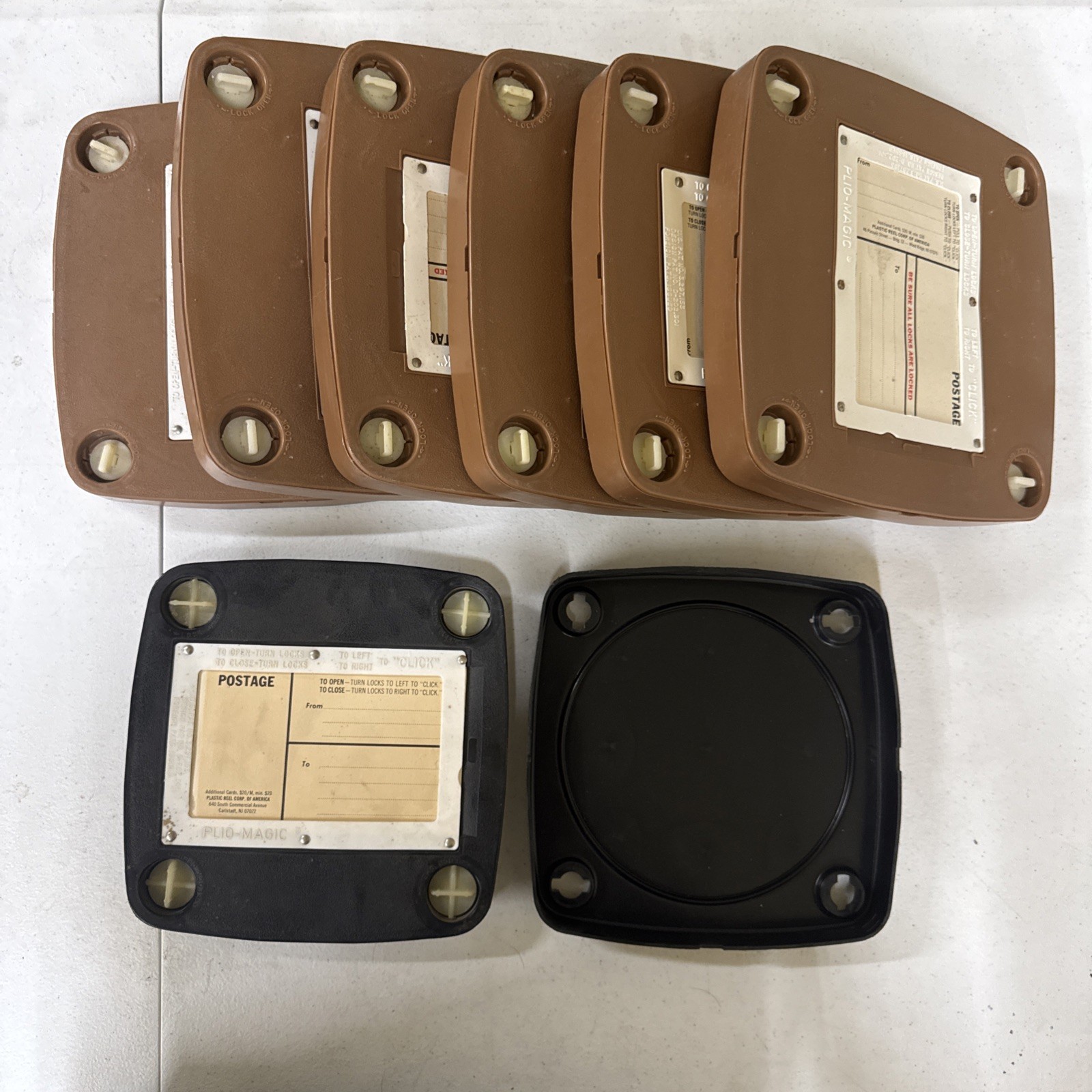 Vintage Plio-Magic Lot Of 7 Film Archival Plastic Storage Box Reel