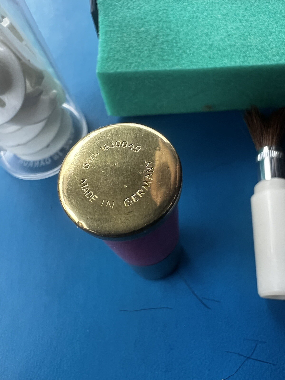 Vintage Brass Lipstick Style Camera Lens Brush Lot + Cleaner