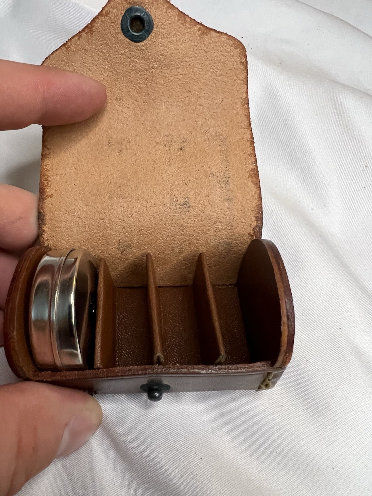 Vintage Polaroid Len Kit Leather Case with Measuring Tape