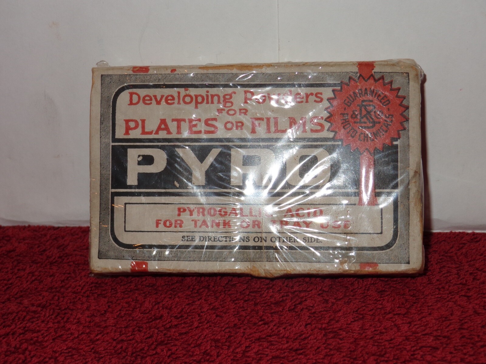 ANTIQUE 1910 PYRO NOS FILM DEVELOPING POWDER FOR A CAMERA! SEALED 115 YRS OLD B5