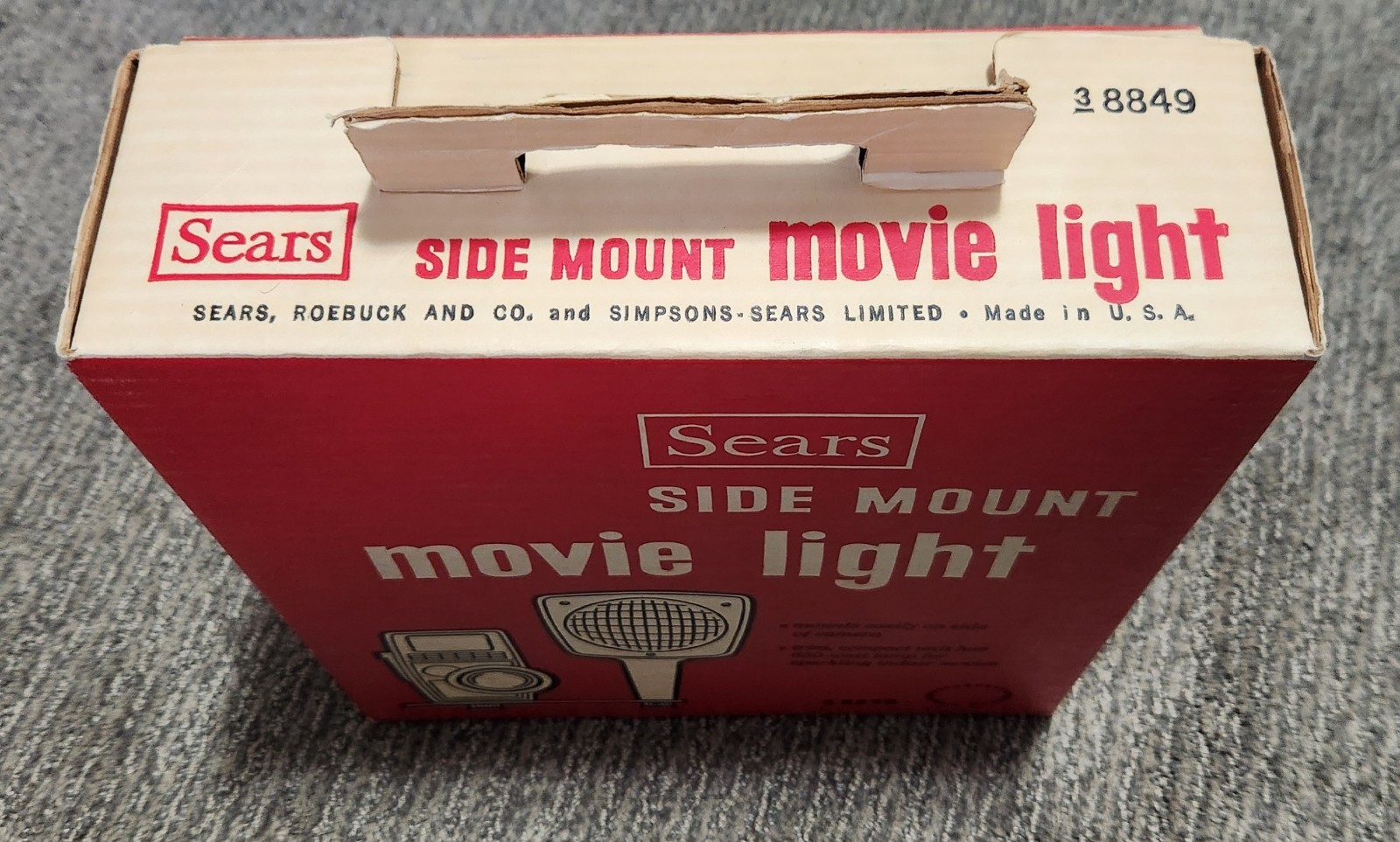 Vintage Sears Side Mount Movie Light 3-8849 With Original Box Works Great