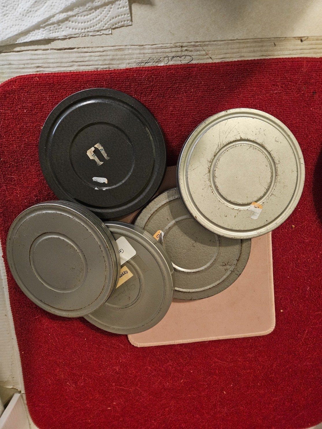 Vintage 5 Kenco 8mm Film Canister 5″ w/reels Burlington Made USA estate find